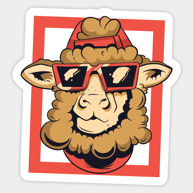 Cool Llama with Sunglasses Sticker by SLAG_Creative